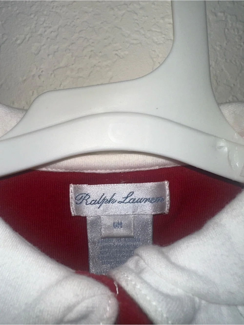 Ralph Lauren Red Velvet Baby Christmas Dress with White Collar 6 Months